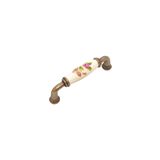 RFORM Porselen Dolap Mutfak Çekmece Mobilya Kulpu Antik Krem Desenli 96mm (9,6cm) Aks. 21632166
