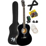 RG-530BK Kaliteli Siyah 40 Inç Akustik Gitar Seti 4/4 Yetişkin