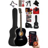 RG-550 Akustik Gitar Seti, 40 Inç, Siyah, Taşıma Çantası, Tuner, Askı ve Pena Içeren Başla - Standart - Çok Renkli