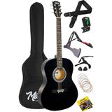 RG-550BK Pack Kaliteli Siyah 40 Inç Akustik Gitar Seti 4/4 Yetişkin