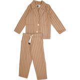 RG Brand Çocuk Çizgili Keten Takım Elbise - 7 - 8 Yaş - Kahverengi