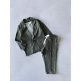 RG Brand Erkek Bebek %100 Keten Kumaş Takım Elbise, 3'lü Takım_RG327 - 2 - 3 Yaş - Regular Fit - Haki