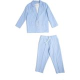 RG Brand Erkek Çocuk Doğal Keten Kumaş, Pantolon, Tişört, Ceket 3'lü Takım Elbise_RG1465 - Mavi - 5 - 6 Yaş