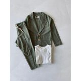RG Brand Genç Erkek %100 Keten Kumaş Takım Elbise, 3'lü Takım_RG3361 - 13 Yaş - Regular Fit - Haki