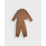 RG Brand Genç Keten Ceket Pantolon Takım - 9 - 10 Yaş - Regular Fit - Vizon
