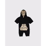 RG Brand Unisex Bebek Organik Pamuklu Kapüşonlu Tulum - 2 - 3 Yaş - Taş