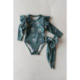 RG Brand UV Korumalı Bebek Fırfırlı Uzun Kollu Mayo – Güneş Korumalı Bebek Mayo_RG337 - Deniz Kabuğu - 6 - 9 Ay