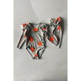 RG Brand UV Korumalı Bebek Fırfırlı Uzun Kollu Mayo – Güneş Korumalı Bebek Mayo_RG337 - Mandalin - 6 - 9 Ay