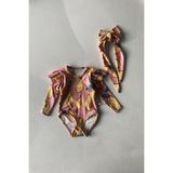 RG Brand UV Korumalı Bebek Fırfırlı Uzun Kollu Mayo – Güneş Korumalı Bebek Mayo_RG337 - Pembe - 6 - 9 Ay