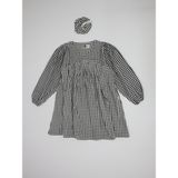 Rg Kids Store Genç Kız V Yakalı ve Büzgülü %100 Müslin Kumaş Elbise ve Toka - Siyah - 13 - 14 Yaş