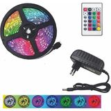 Rgb 5metre Şerit LED Kumandalı Trafolu Rgb Şerit Işık Aydınlatma Parti LED - Gri