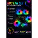 RGB 5X120MM 5'li Argb Pro Fan Seti Kit Kasa Fanı (Kontrolcülü ve Kumandalı)