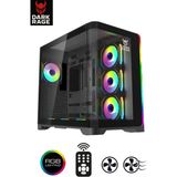 Rgb 7 Fanlı 7X120MM Kumanda + Tuş Rgb Kontrollü Gaming Akvaryum Kasa - Siyah
