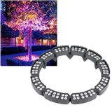 RGB Alçak Gerilim Halka Ağaç Işığı, IP65 Su Geçirmez Aydınlatma Armatürü | Palmiye Bahçe Festivali Dış Dekorasyon LED Işık, 7 Renk Gradyan, Eklenebilir (AC110V, 10 set)