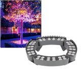 RGB Alçak Gerilim Halka Ağaç Işığı, IP65 Su Geçirmez Aydınlatma Armatürü | Palmiye Bahçe Festivali Dış Dekorasyon LED Işık, 7 Renk Gradyan, Eklenebilir (DC24V, 4 Set)