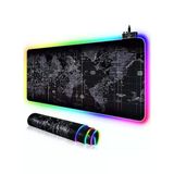 Rgb Aydınlatmalı Büyük Oyuncu Mousepad, Dünya Haritası Desenli 80X30 Cm