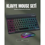 Rgb Aydınlatmalı Şarjlı Kablosuz Klavye ve Mouse Seti – Modern ve Kompakt Tasarım