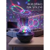 Rgb Bluetooth Disko Lambası Dahili Hoparlörlü Müzikli Parti Işığı Usb Ve Tf Kartlı - Lisinya