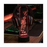 Rgb Gamer Oyuncu Kulaklık Standı P90 Silah Desenli Masaüstü Kulaklık Tutucu