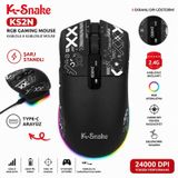 Rgb Gaming Mouse 24000 Dpı Kablosuz 2.4g Bluetooth Type-c Şarjlı Oyuncu Mouse Şarj Standlı Ms-ks2ns siyah