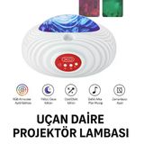 Rgb Işık Efektli Ufo Tasarım Yıldızlı Gece Projektör Lamba Bluetooth Hoparlörlü