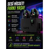 Rgb Işıklı 2'Si 1 Arada Bluetooth Bilgisayar Hoparlörü – D37 Siyah Subwoofer Speaker, Güçlü Bass & Stereo Ses