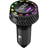 Rgb Işıklı 5.3 Bluetoothlu Çakmaklık 30W USB Type C Hızlı Şarjlı Araç Kiti - Eller Serbest Modlu - Siyah