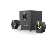 Rgb Işıklı Bilgisayar Hoparlörü Şık Görünümlü Bluetooth 2+1 Speaker Hoparlör - Siyah