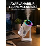 Rgb Işıklı Hava Nemlendirici Ultrasonik Teknoloji Portatif Tasarım Yeni Nesil