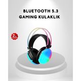 Rgb Işıklı Kablosuz Kulaklık Bluetooth 5.3 800MAH Ergonomik Ipx4 Dayanıklı - -- - 1