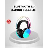 Rgb Işıklı Kablosuz Kulaklık Bluetooth 5.3 800MAH Ergonomik Ipx4 Dayanıklı Midastech - Çok Renkli