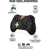 Rgb Işıklı Switch/ps3/ps4/android/ios Mfi/pc/steam Uyumlu Kablosuz Bluetooth Gamepad - Siyah