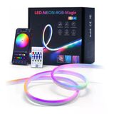 Rgb Kumandalı Sese Duyarlı Animasyonlu Neon Şerit Hortum Led Usb Ve App Uyumlu 5 Metre Vitrin