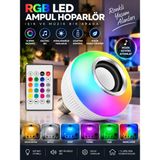 Rgb LED Ampul Hoparlör – Uzaktan Kumandalı Renkli Işık ve Bluetooth Ses Sistemi