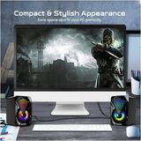 Rgb LED Işıklı Bilgisayar Hoparlörü Pc Laptop Oyuncu Hoparlörü 1+1 Ses Sistemi USB Speaker