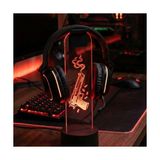 Rgb LED Işıklı Fps Oyuncu Deagle Silah Desenli Masaüstü Kulaklık Standı Tutucu