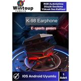 Rgb Led Işıklı Metal Kasa Kablosuz Kulakiçi Bluetooth 5.0 Gaming Kulaklık