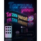 Rgb LED Matrix Panel Esnek Yapı Uygulama Kontrollü Kayan Yazı Ekranı Midastech - Çok Renkli