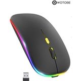 Rgb Ledli Şarj Edilebilir Sessiz Tıklamalı Ergonomik Çift Modlu Kablosuz Bluetooth Mouse - Çok Renkli