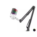 Rgb Mikrofon Seti Boom Mikrofon Kolu Type-C 192Khz 24Bit Beyaz Me6s35w