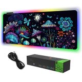 RGB Oyun Fare Altlığı, DINKY Büyük Genişletilmiş Yumuşak Led Mouse Pad, 14 Aydınlatma Modu ile, Suya Dayanıklı Klavye Pedi, Bilgisayar Klavyesi Fare Altlıkları Mat 31,4 × 11,8 inç - Sevimli Mashroom
