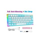 Rgb Oyuncu Klavyesi Mx-1 Mekanik Gaming Blue Switch Klavye Türkçe Q Beyaz Mini Klavye