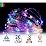 RGB Peri Led 3 metre Renkli Sabit Fonksiyonlu Dekoratif Aydınlatma Süsleme Parti Led Işık Yılbaşı Süsleme Dekorasyon Işığı Şerit