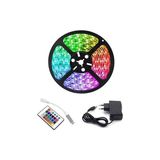 Rgb Şerit 5 Metre 16 Renkli Kumandalı Adaptörlü Çift Taraflı Bant Enerji Tasarruflu İç ve Dış Mekan Kullanımı - Çok Renkli - standart