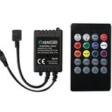 Rgb Şerit Led Kontrol Cihazları - Bluetooth, Sese ve Müziğe Duyarlı, 24 Tuşlu - 6 Amper, 10 Metreye kadar Rgb Şerit led Çalıştırır (1, Sese ve Müziğe Duyarlı)