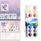 RGBMIX 8x11 '' Suluboya Kağıdı 8 Yaprak Çiçek Boyama Kağıtları 16 Boya Su Boyama Pedi Boya Stres Giderici Boyama Pedi Uzun Ömürlü Sanat Boyama Malzemeleri için