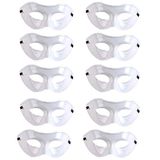 Rgontar 10 Adet Üniseks Retro Maskeli Balo Maske Yüz Maskesi Fantezi Elbise Kostüm Cadılar Bayramı Partisi için Venedik Maskesi (Beyaz)