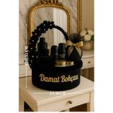 RH GALAXİ TEKSTİL DAMAT BOHÇASI SİYAH Hasır SEPET, ÇEYİZ, DÜĞÜN, NİŞAN, KINA, HEDİYE SEPETİ
