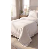 RH Rosehan %100 Pamuk Fırfırlı Nevresim Takımı Lastikli Çarşaflı Tek Kişilik 160x200 cm – Beyaz