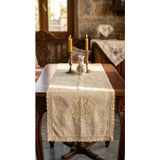 Rh Rosehan Buldan Ham Keten Üzerine El Danteli İle İşlenmiş 45X120 %100 Pamuk Runner